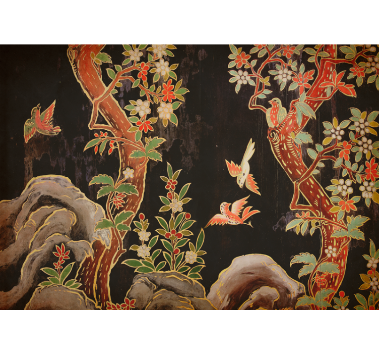 動物 壁画 トロピカルバードシーン - TENSTICKERS