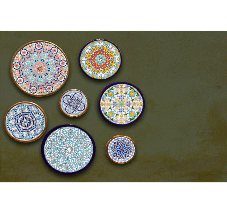 動物 壁画 複雑な円形模様 - TENSTICKERS