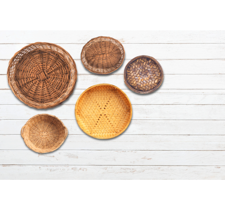 他のテクスチャとパターン 壁画 編みかごのパターン - TENSTICKERS