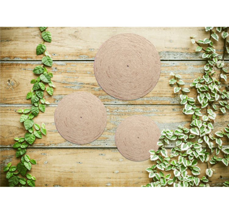 他のテクスチャとパターン 壁画 自然なロープの円 - TENSTICKERS