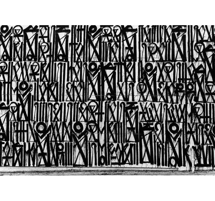 涂鸦 壁画 ブラック抽象パターン - TENSTICKERS