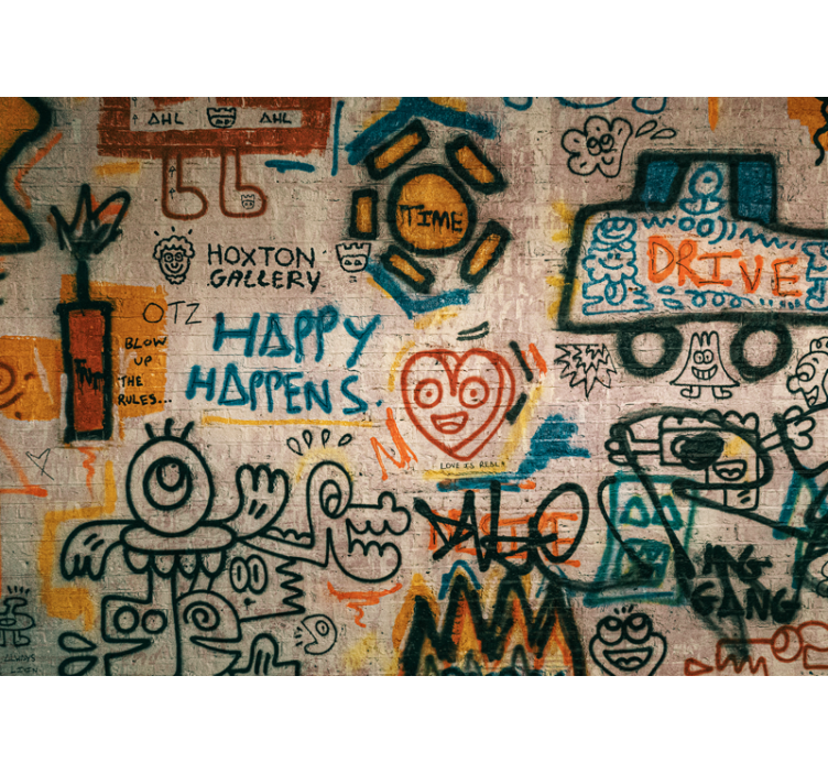 涂鸦 壁画 カラフルなストリートアート - TENSTICKERS