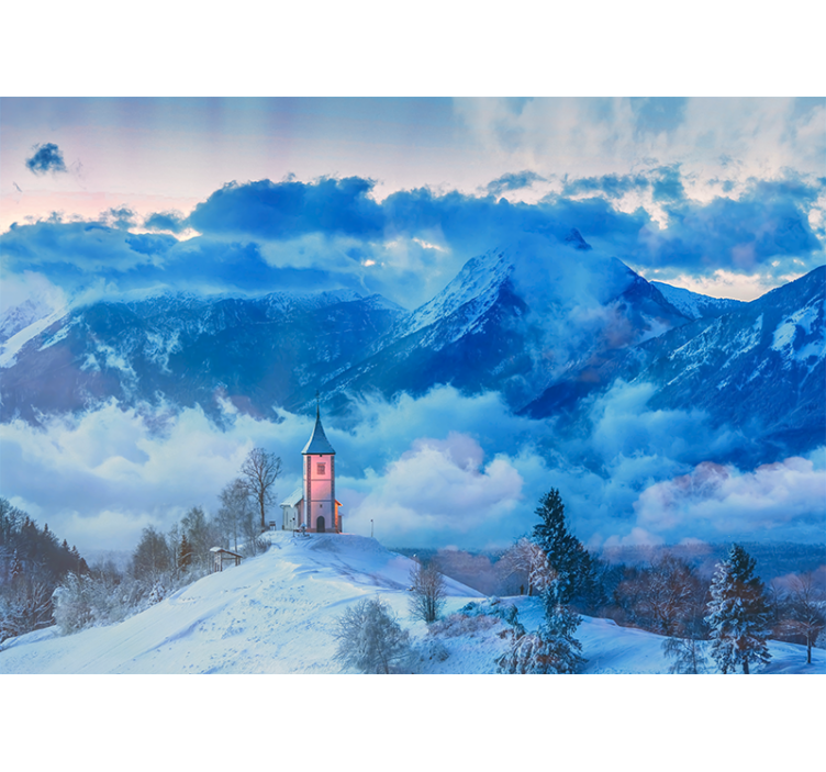 風景壁壁画雪山の風景 - TENSTICKERS