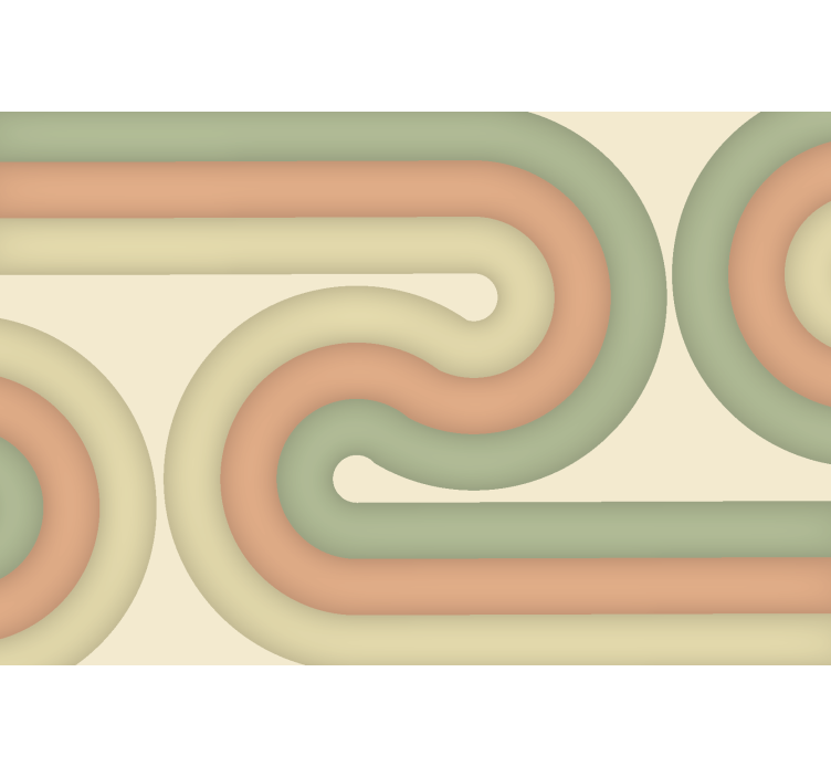 リビングルームの壁画 曲線のレトロパターン - TENSTICKERS