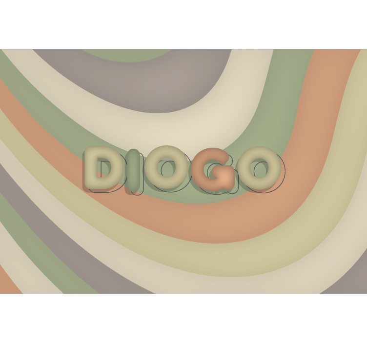 子供の寝室 壁画 曲線ストライプと名前 - TENSTICKERS