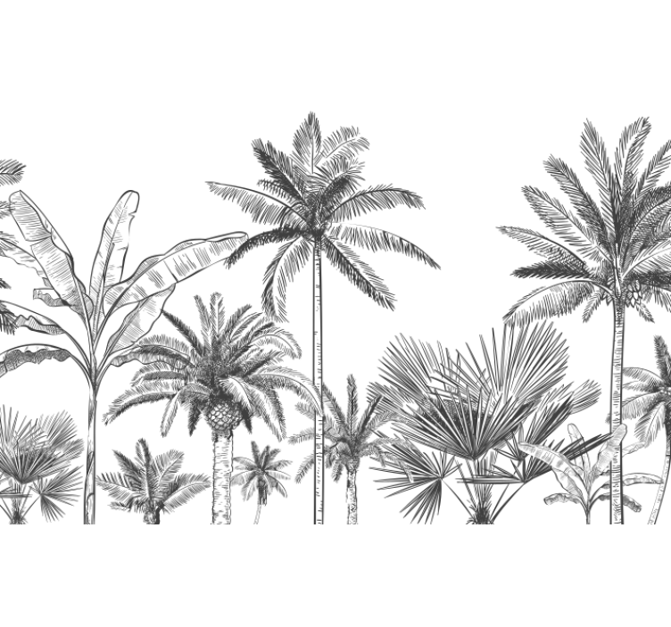 パノラマ壁紙ジャングルの壁画 - TENSTICKERS