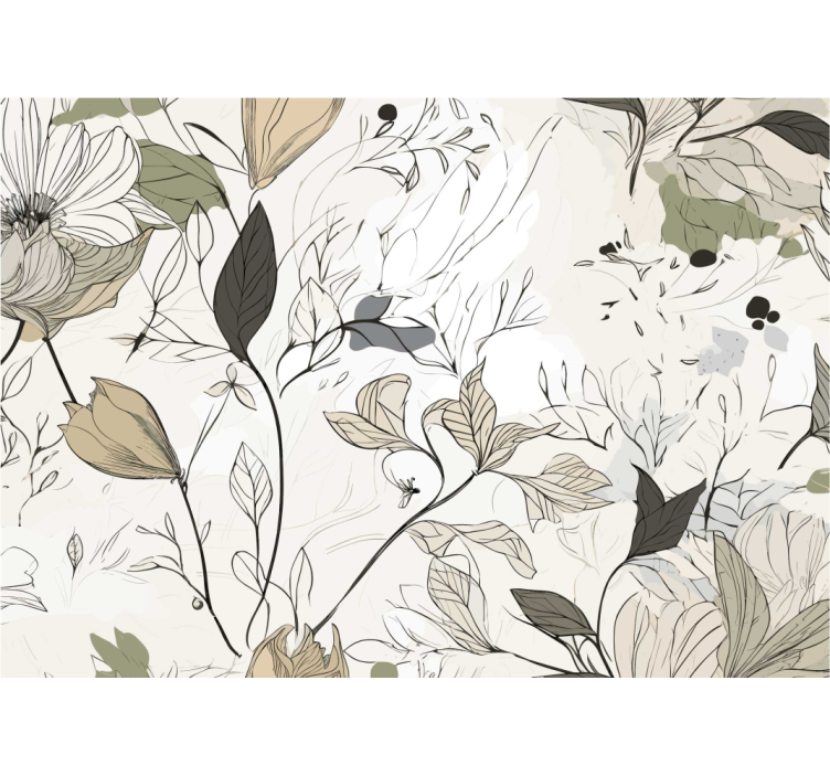 浴室 壁画 花を描く - TENSTICKERS