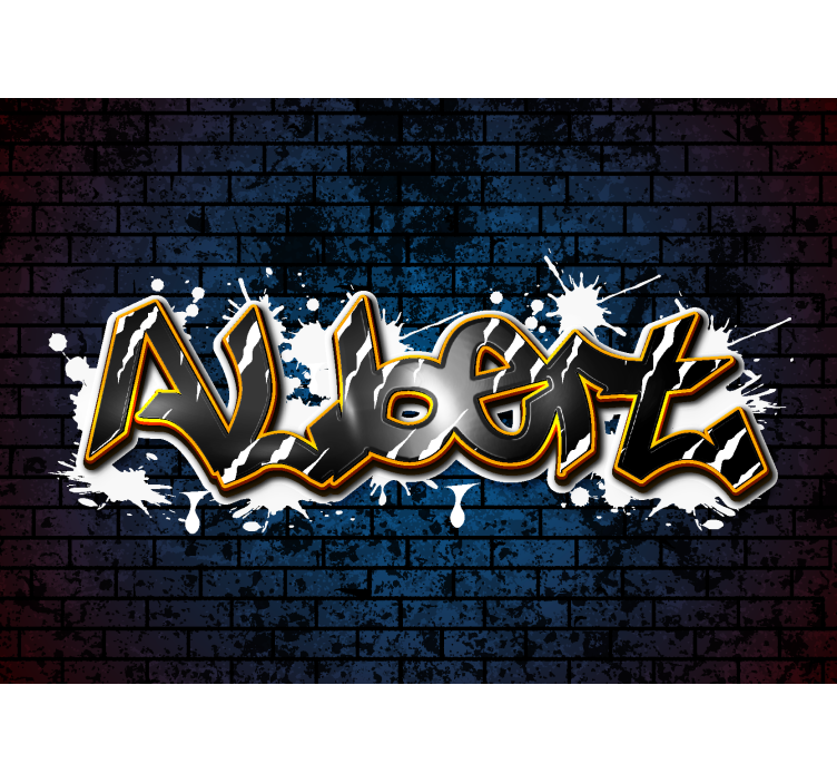 ティーンエイジャー 壁画 名前の付いたレンガの壁 - TENSTICKERS