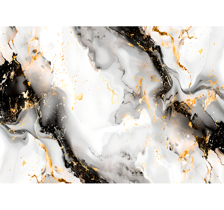 抽象的な壁の壁画 黒と白の模様 - TENSTICKERS