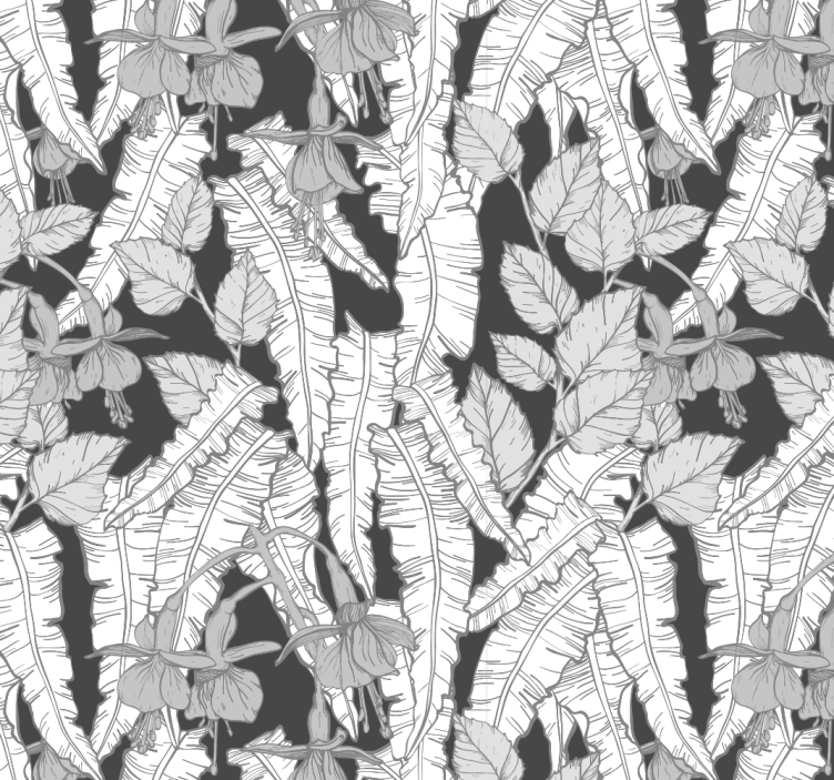 事務所 壁画 灰色の熱帯雨林デザイン - TENSTICKERS