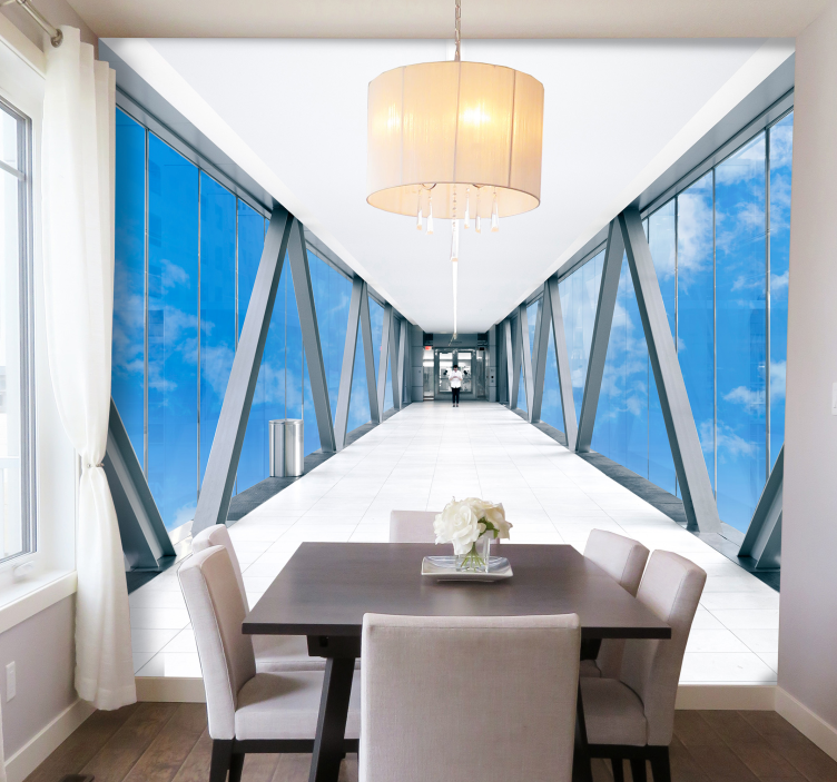 3d 壁画 広々とした廊下の眺め - TENSTICKERS