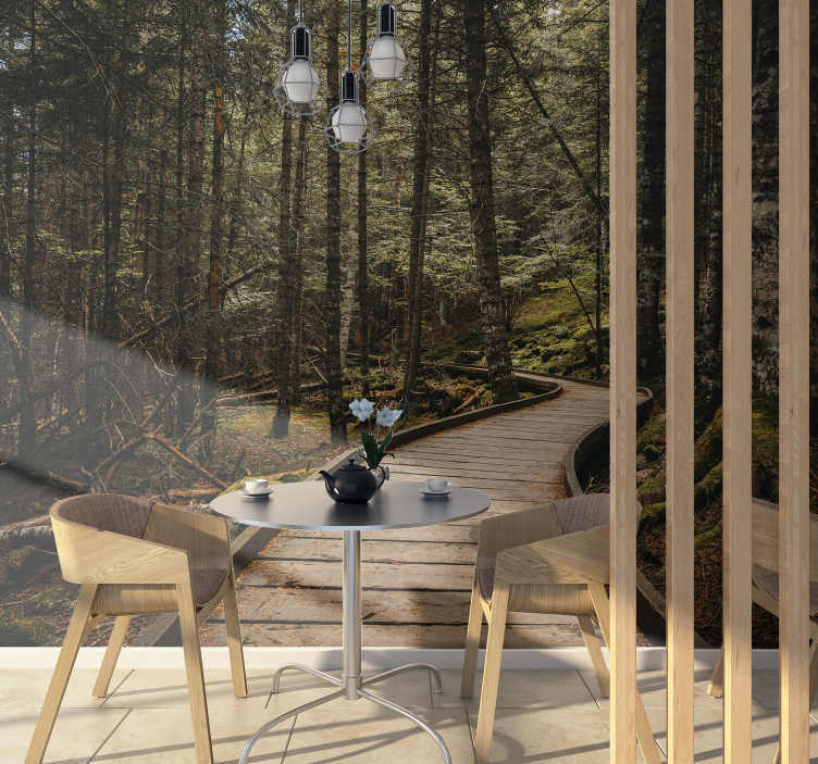 森林景観壁壁画を通る3 dトレイル - TENSTICKERS