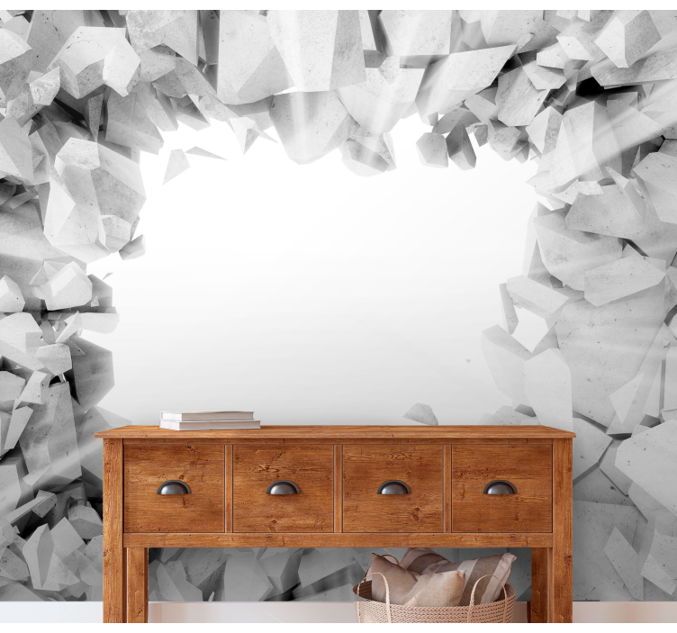 3d 壁画 壊れたコンクリートの質感 - TENSTICKERS