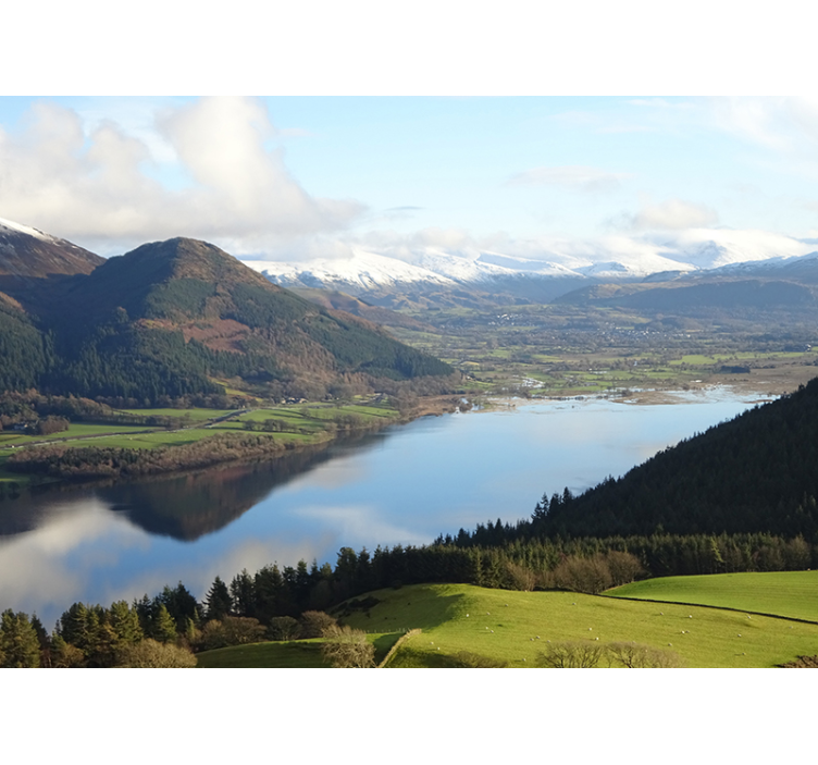 湖壁画 静かな湖の眺め - TENSTICKERS