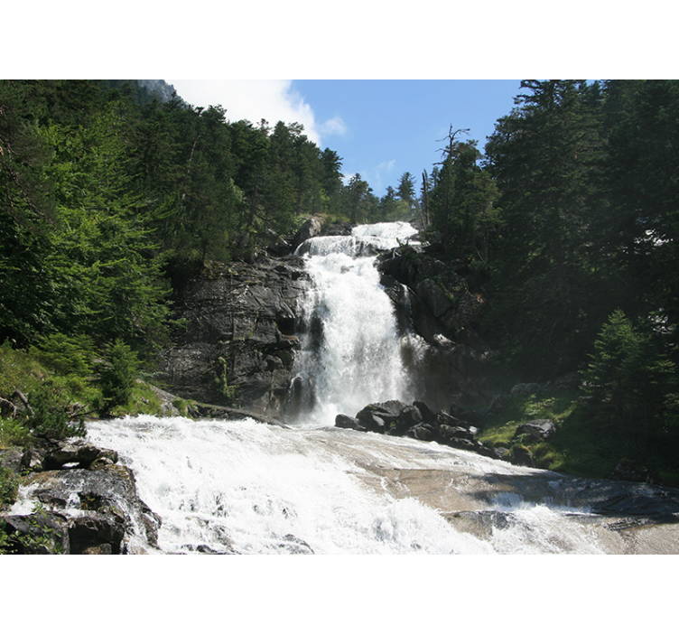 滝の壁の壁画 流れ落ちる風景 - TENSTICKERS