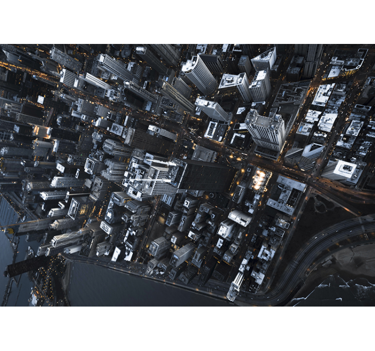 高層ビルの壁画の目のビュー - TENSTICKERS