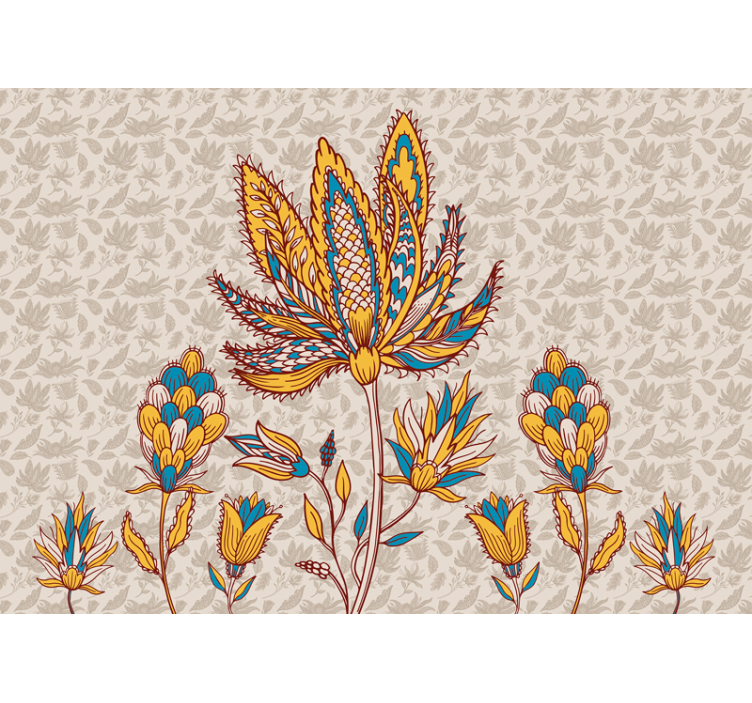 花 柄 壁画 鮮やかな花の構成 - TENSTICKERS