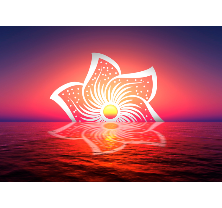 ダイニングルーム 壁画 ハイビスカスサンライズデザイン - TENSTICKERS