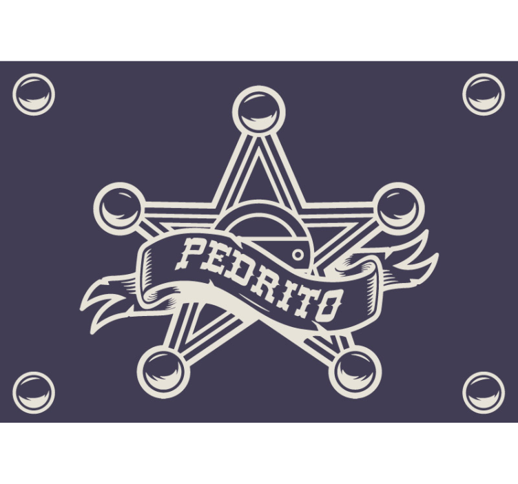 子供の寝室 壁画 カスタム保安官バッジ - TENSTICKERS