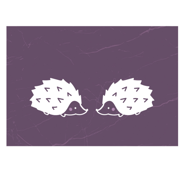 動物 壁画 可愛いハリネズミカップル - TENSTICKERS