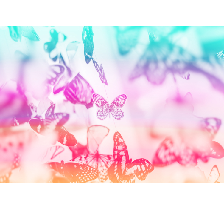 グラデーション蝶動物壁壁画 - TENSTICKERS