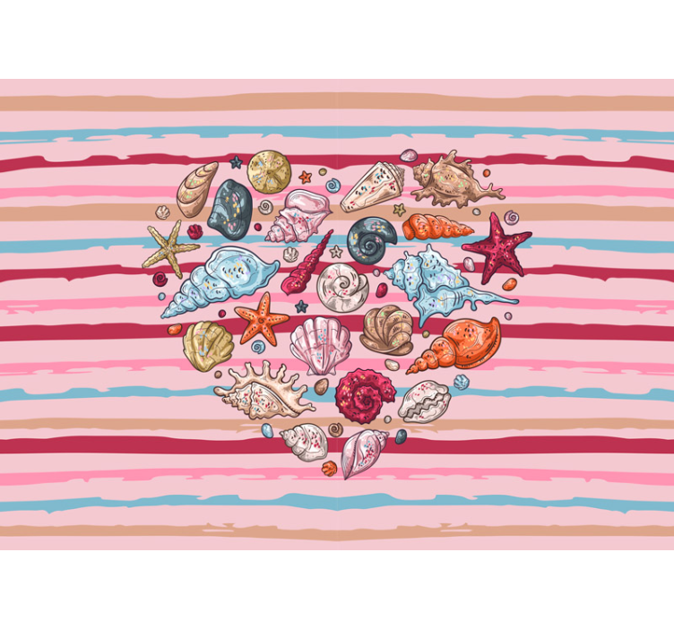 子供の寝室 壁画 貝殻と海の生き物 - TENSTICKERS