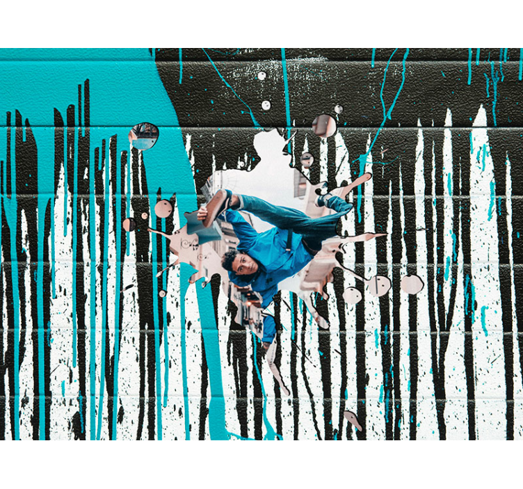 涂鸦 壁画 ダイナミックスケートボードアクション - TENSTICKERS