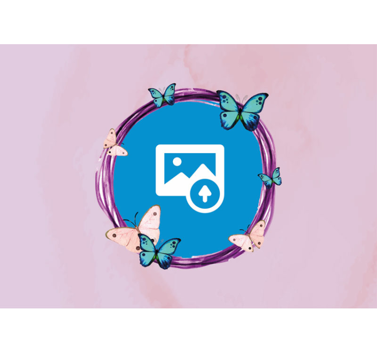 花 柄 壁画ひまわりと蝶の共演 - TENSTICKERS