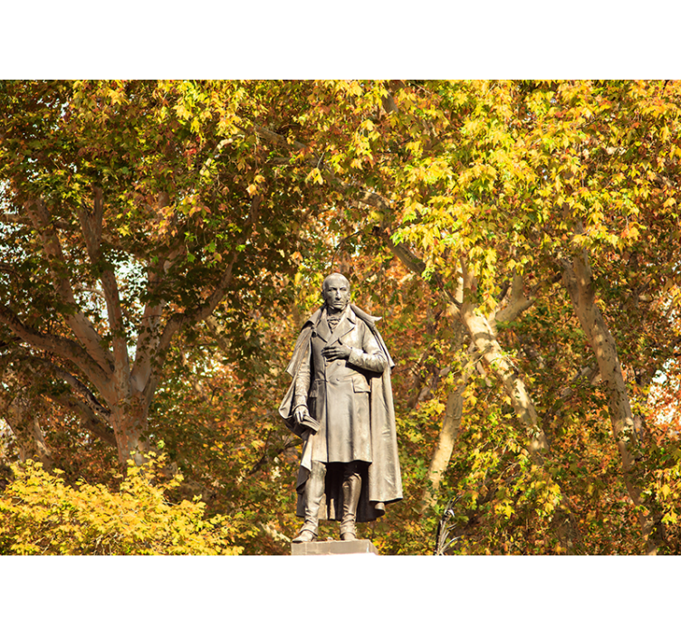 人の壁の壁画 葉の中の彫像 - TENSTICKERS