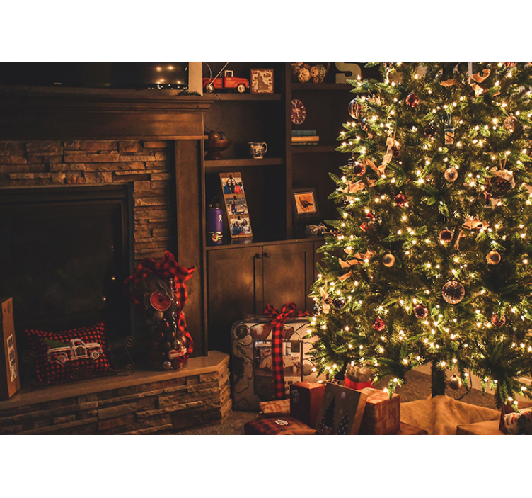 クリスマス 壁画 お祝いの木のイルミネーション - TENSTICKERS