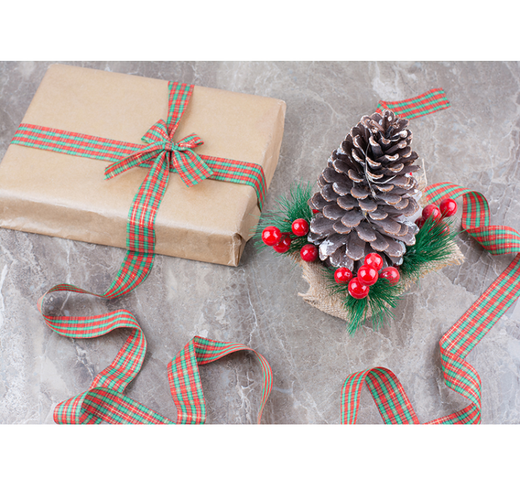 クリスマス 壁画 お祝いの松ぼっくりのアレンジメント - TENSTICKERS