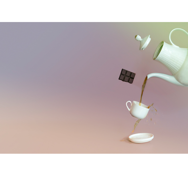 ダイニングルーム 壁画 浮かぶお茶のひととき - TENSTICKERS