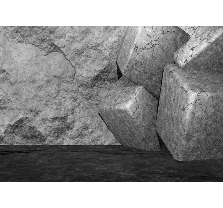 石 壁画 ひび割れた石のブロック - TENSTICKERS