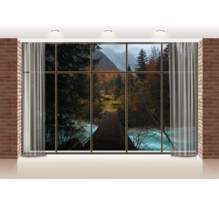 風景壁壁画山道の景色 - TENSTICKERS