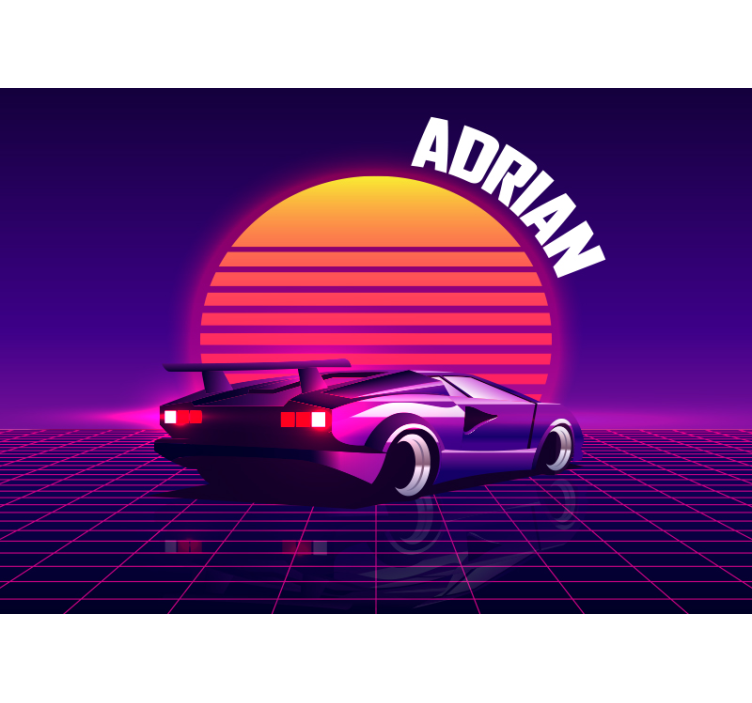 車 壁画 レトロレーシングカー - TENSTICKERS