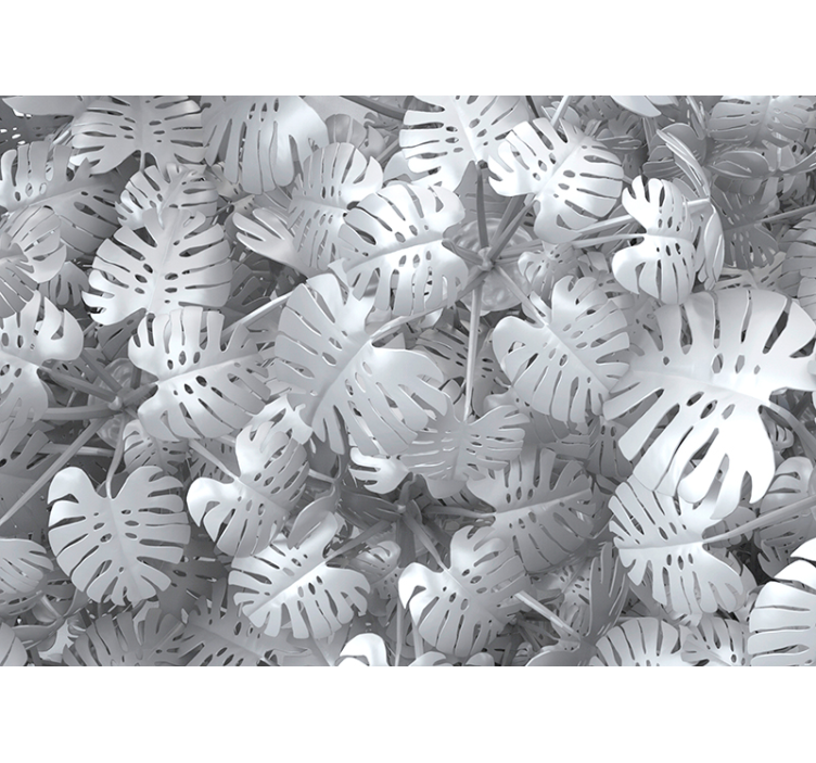 自然 壁画 モンステラの葉の模様 - TENSTICKERS