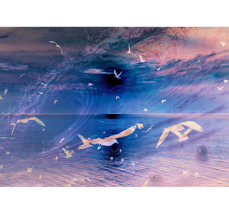 自然 壁画 夕暮れのカモメ - TENSTICKERS