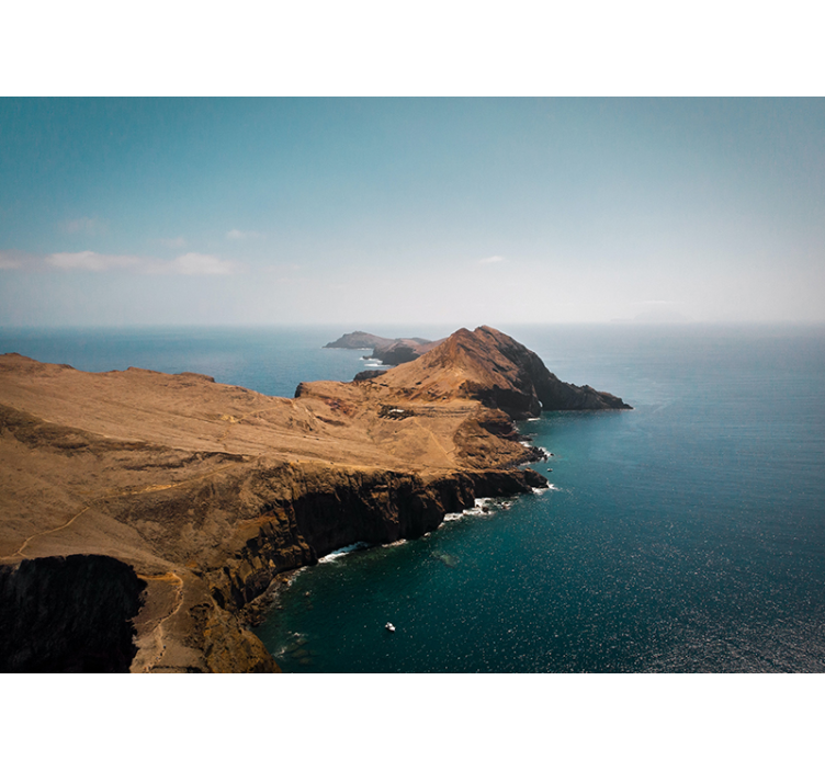 風景壁壁画 海岸沿いの山の景色 - TENSTICKERS