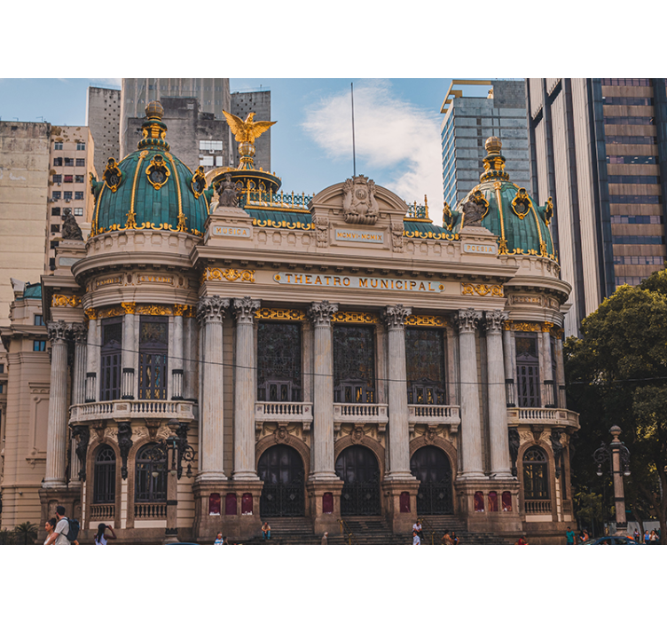 都市と国の壁の壁画 歴史的な劇場建築 - TENSTICKERS