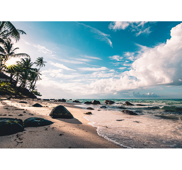 壁画 海 トロピカルビーチの夕日 - TENSTICKERS