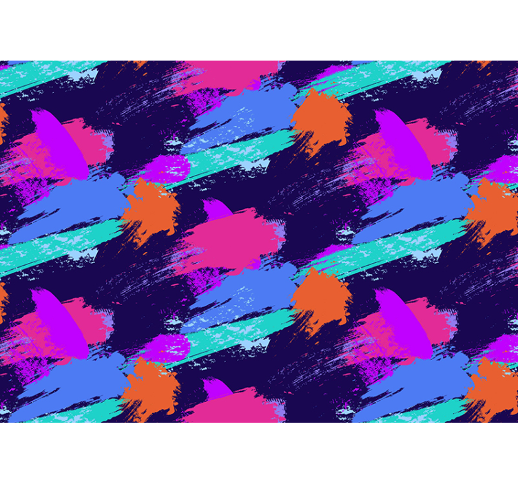 抽象的な壁の壁画 カラフルなブラシストローク - TENSTICKERS