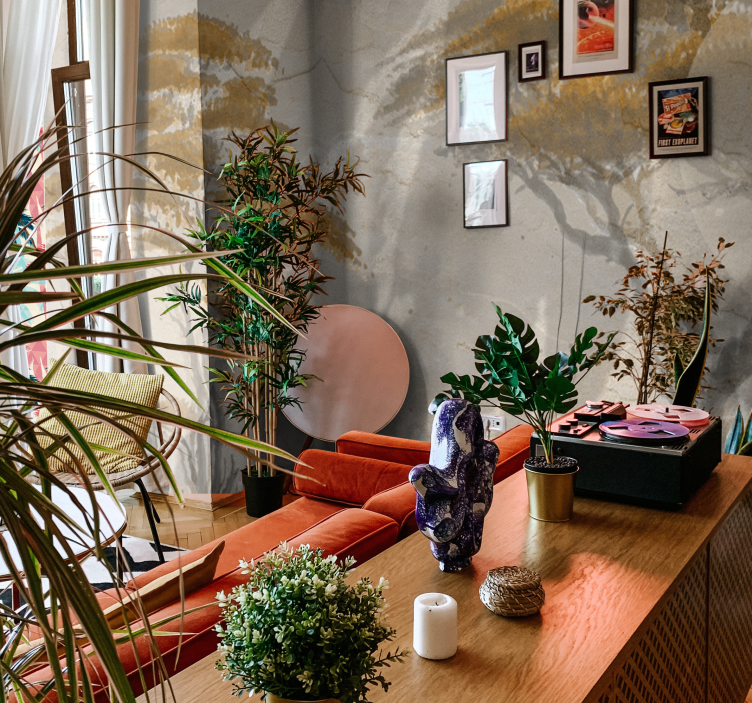 リビングルームの壁画 優雅な木のシルエット - TENSTICKERS