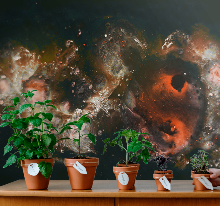 抽象的な壁の壁画 天体の流動的なパターン - TENSTICKERS