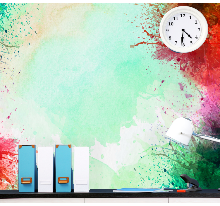 抽象的な壁の壁画 カラフルなスプラッシュモチーフ - TENSTICKERS