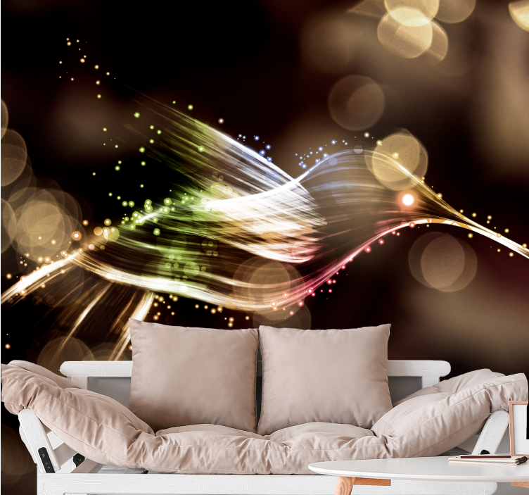 抽象的な壁の壁画ダイナミックライトウェーブ - TENSTICKERS