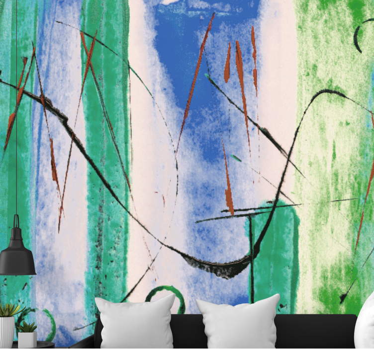 抽象的な壁の壁画動的ラインパターン - TENSTICKERS