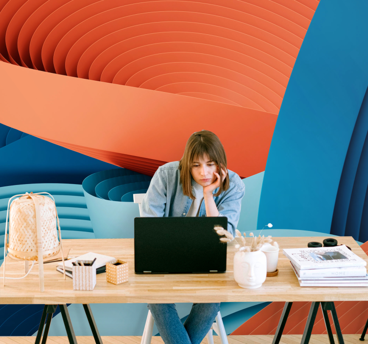 抽象的な壁の壁画動的な紙の層 - TENSTICKERS