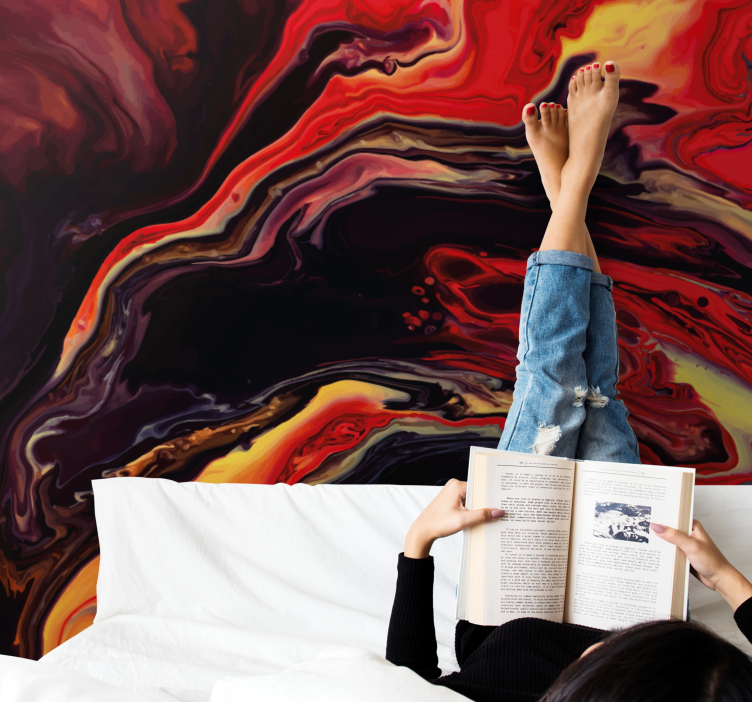 抽象的な壁の壁画ダイナミックな渦巻き模様 - TENSTICKERS