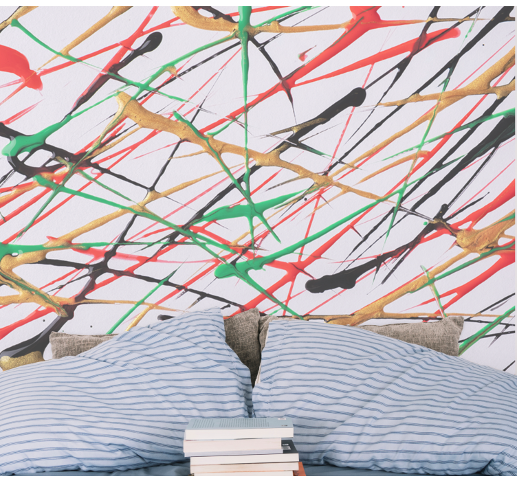 抽象的な壁の壁画エネルギッシュな筆致 - TENSTICKERS