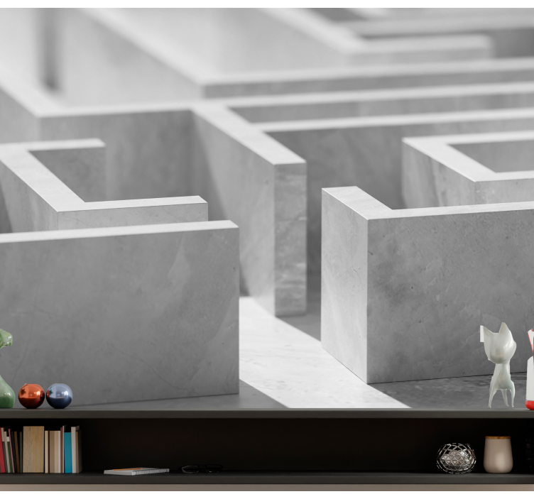 抽象的な壁の壁画迷路構造の詳細 - TENSTICKERS